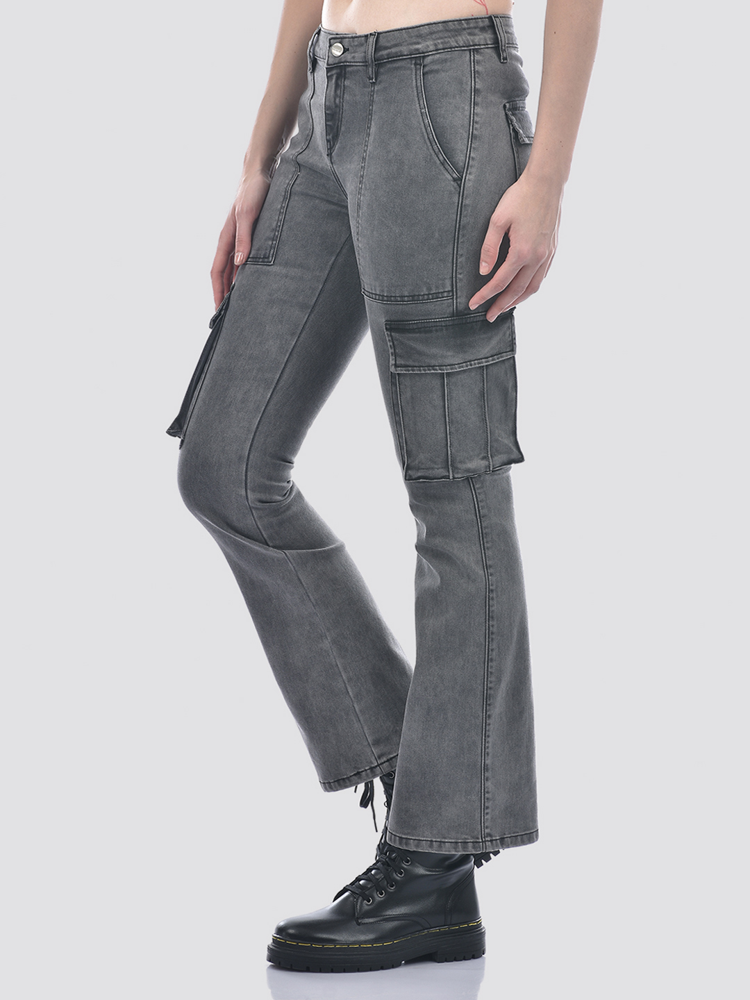 Numero Uno Women Grey Bootcut Leg Sustainable Jeans